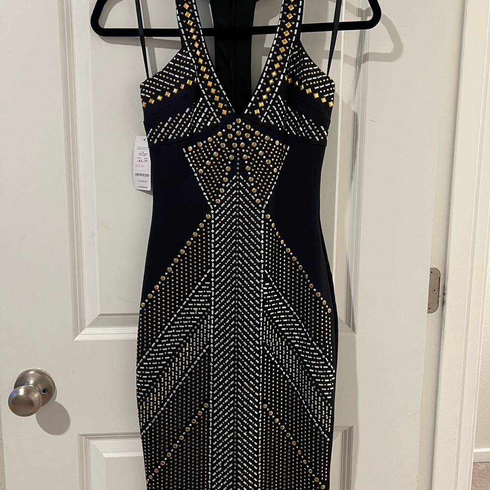 Bebe Beaded Bodice Mini Dress - Picture 2 of 4